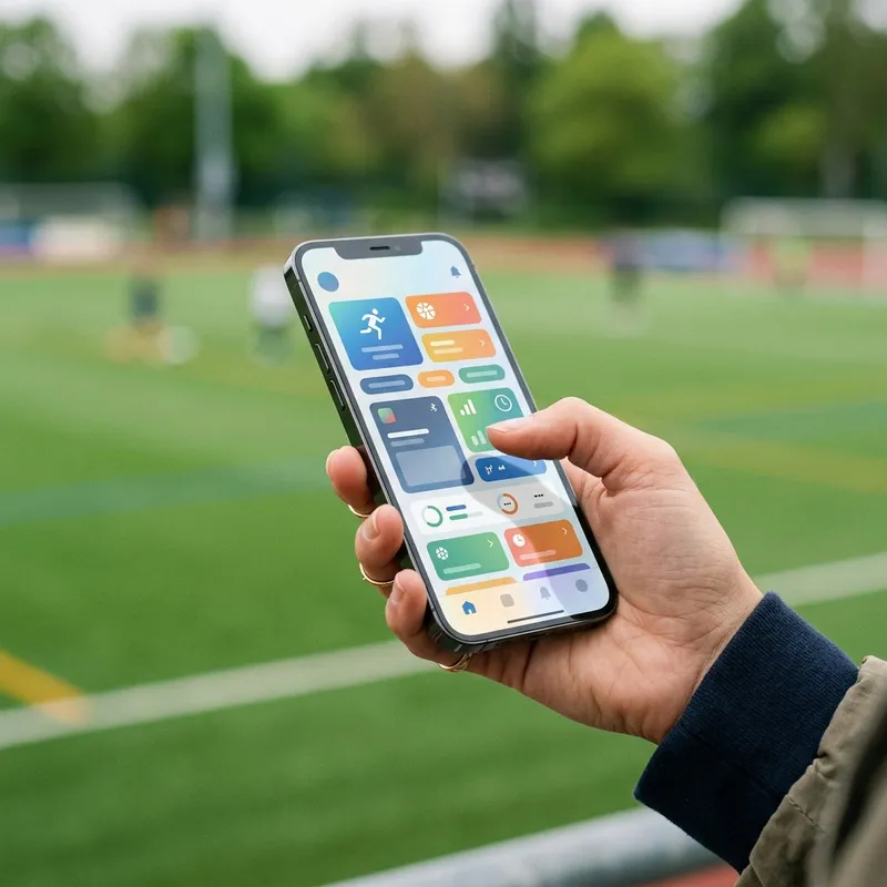 A hand holding a smartphone showing a betting app with a live match in progress